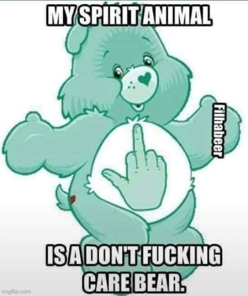 Don't Fucking Care Bear | image tagged in funny,memes,care bears | made w/ Imgflip meme maker