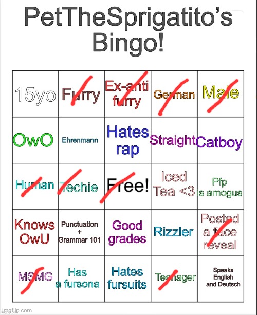 PetTheSprigatito’s bingo! | image tagged in petthesprigatito s bingo | made w/ Imgflip meme maker