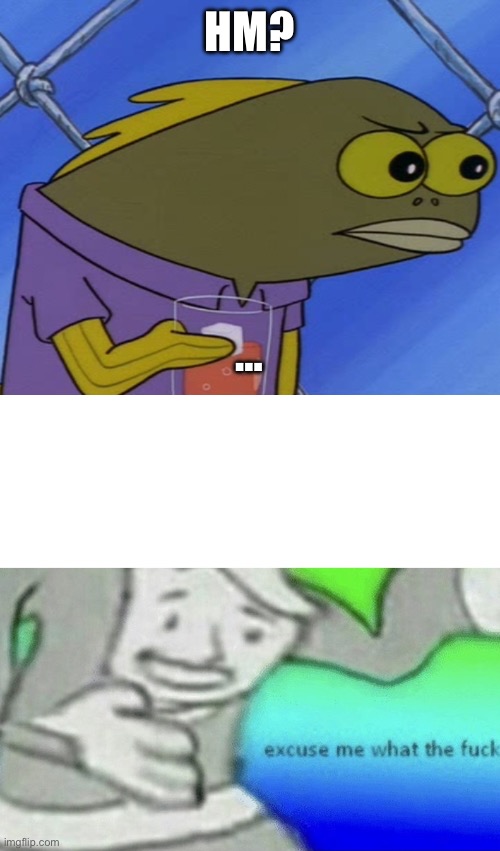 HM? … | image tagged in spongebob long neck fish,excuse me wtf blank template | made w/ Imgflip meme maker