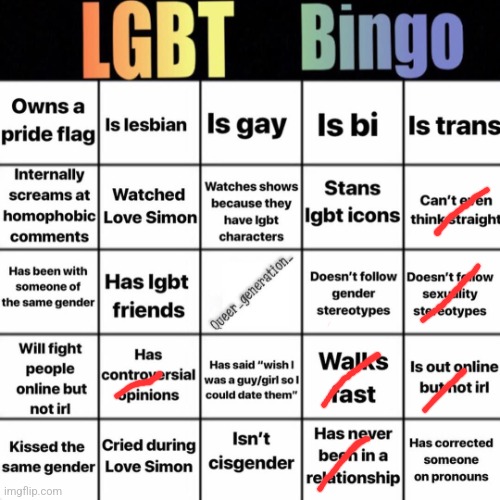 Just doing bingos | image tagged in lgbtq bingo | made w/ Imgflip meme maker