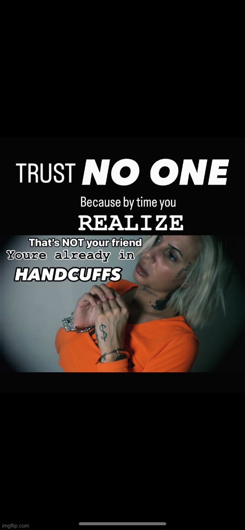 Trust no one because by time you realize that’s not your friend your already in handcuffs | image tagged in friendsmeme,crimememe,theshareenshow,shareenhammoud,truecriminals,dearbornmichigan | made w/ Imgflip meme maker