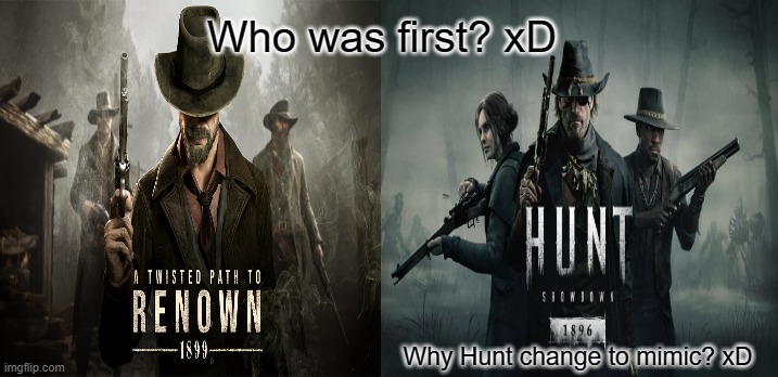 ATPTR vs Hunt | Who was first? xD; Why Hunt change to mimic? xD | image tagged in fps,extraction,shooter,online,pvp,steam | made w/ Imgflip meme maker