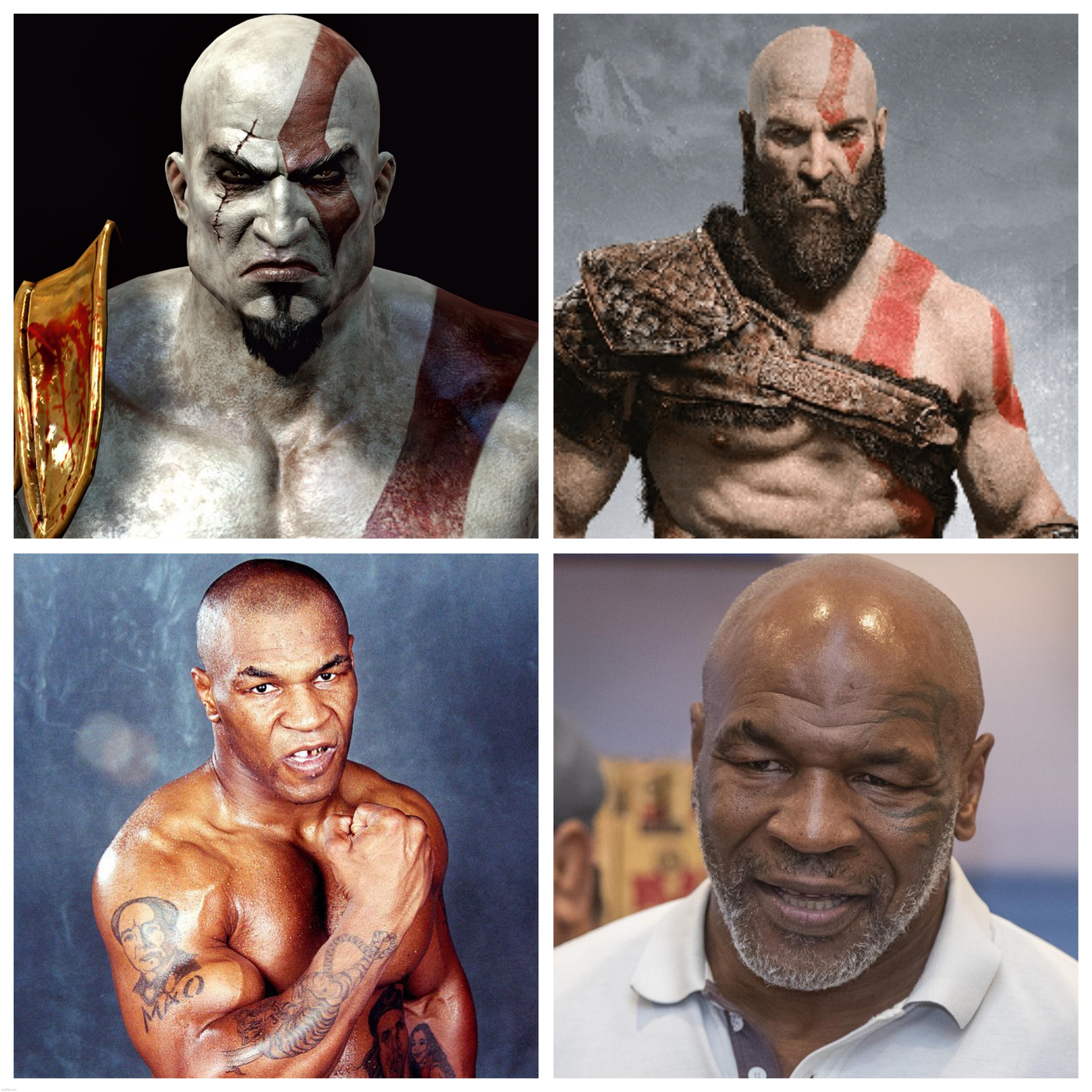 Kratos is Mike Tyson | image tagged in memes,mike tyson,boxing,god of war,kratos,comparison | made w/ Imgflip meme maker