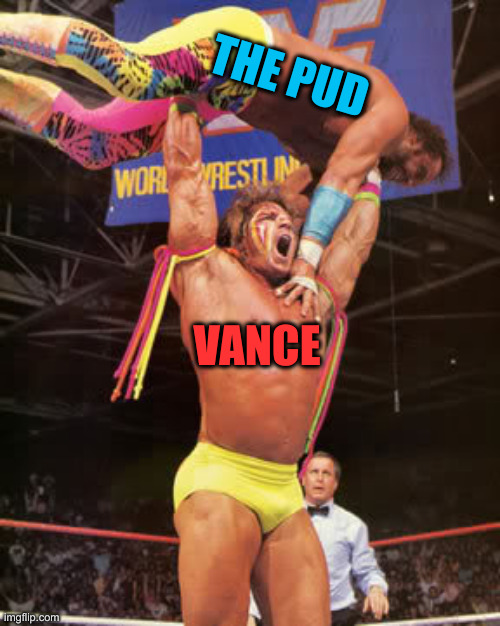 Slammin' | THE PUD; VANCE | image tagged in slammin',political meme,politics,funny memes,funny,tim walz | made w/ Imgflip meme maker