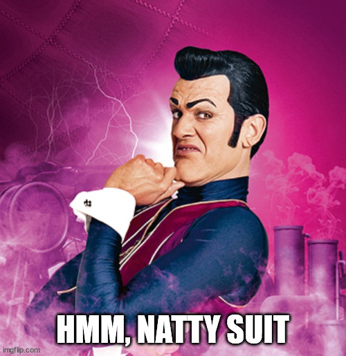 Lazytown - Robbie Rotten | HMM, NATTY SUIT | image tagged in lazytown - robbie rotten | made w/ Imgflip meme maker