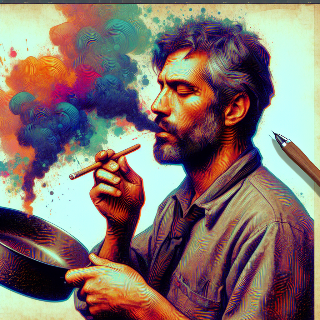 smoking man holding a pan Blank Meme Template