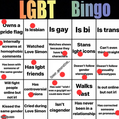 LGBTQ bingo | image tagged in lgbtq bingo | made w/ Imgflip meme maker