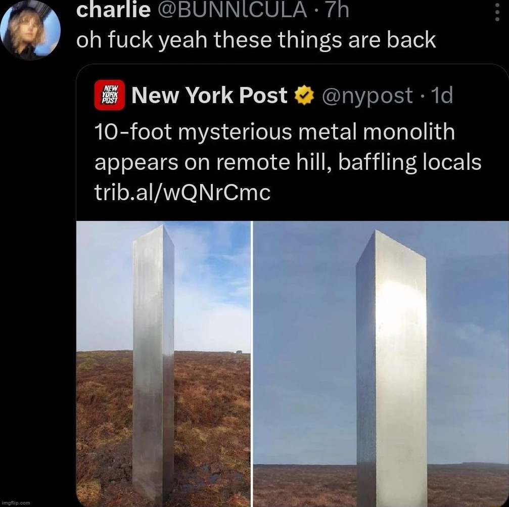 normalize putting mysterious monoliths in the weirdest places | made w/ Imgflip meme maker