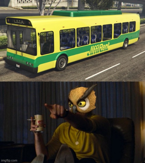 Beep-beep ba-beep, banana bus! | image tagged in memes,leonardo dicaprio pointing,gta 5,vanossgaming,banana bus | made w/ Imgflip meme maker