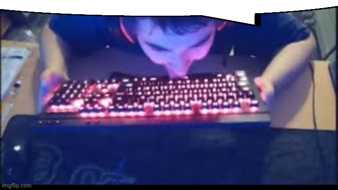 Kurumi licking his keyboard | image tagged in kurumi licking his keyboard | made w/ Imgflip meme maker