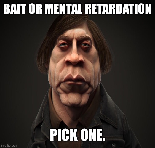 Bait or Mental meme | BAIT OR MENTAL RETARDATION PICK ONE. | image tagged in bait or mental meme | made w/ Imgflip meme maker