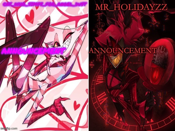 cat and holidayzz hazbin hotel temp | image tagged in cat and holidayzz hazbin hotel temp | made w/ Imgflip meme maker