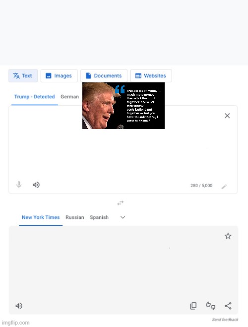 NEW | image tagged in trump to nyt translator | made w/ Imgflip meme maker