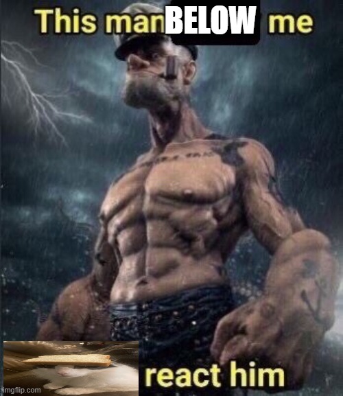 this man above me fish react him | BELOW | image tagged in this man above me fish react him | made w/ Imgflip meme maker