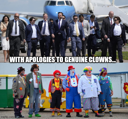 A line of clowns.... | WITH APOLOGIES TO GENUINE CLOWNS... | image tagged in vance,idiot,clown | made w/ Imgflip meme maker