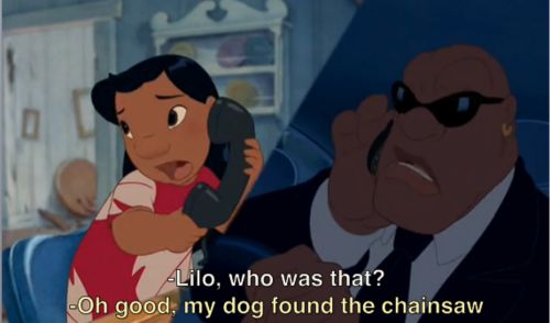 High Quality Lilo and Stitch my dog found the chainsaw Blank Meme Template