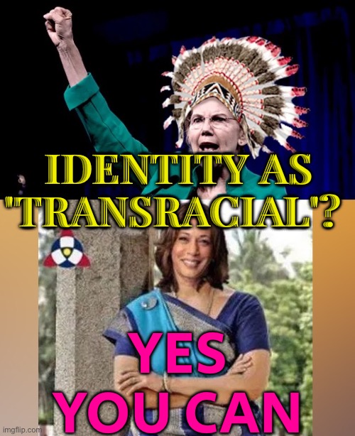 Yes You Can Identify As 'Transracial' | IDENTITY AS
'TRANSRACIAL'? YES
YOU CAN | image tagged in transracialism,racial harmony,biracial,racism,democrats,scumbag america | made w/ Imgflip meme maker