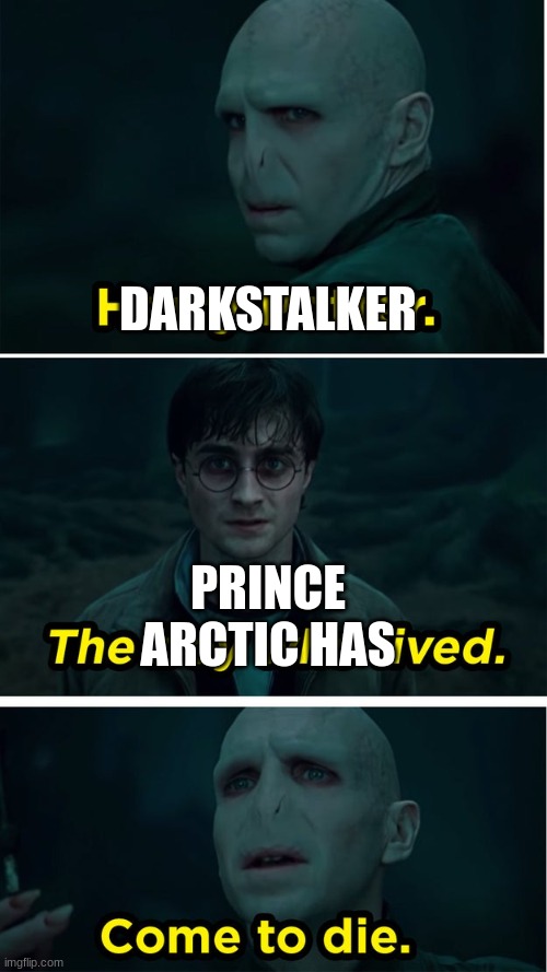 the boy who lived | DARKSTALKER; PRINCE ARCTIC HAS | image tagged in the boy who lived | made w/ Imgflip meme maker