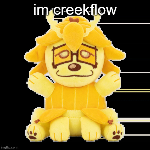 hi | im creekflow | image tagged in split plush | made w/ Imgflip meme maker