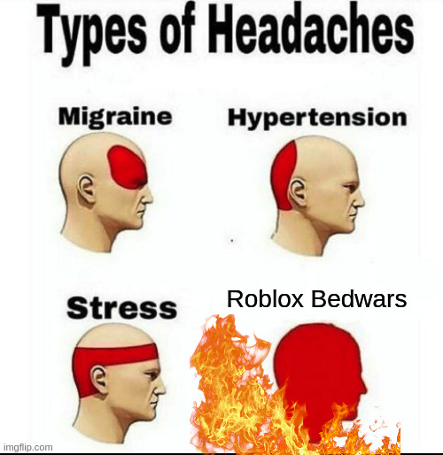 For Real Though | Roblox Bedwars | image tagged in types of headaches meme | made w/ Imgflip meme maker