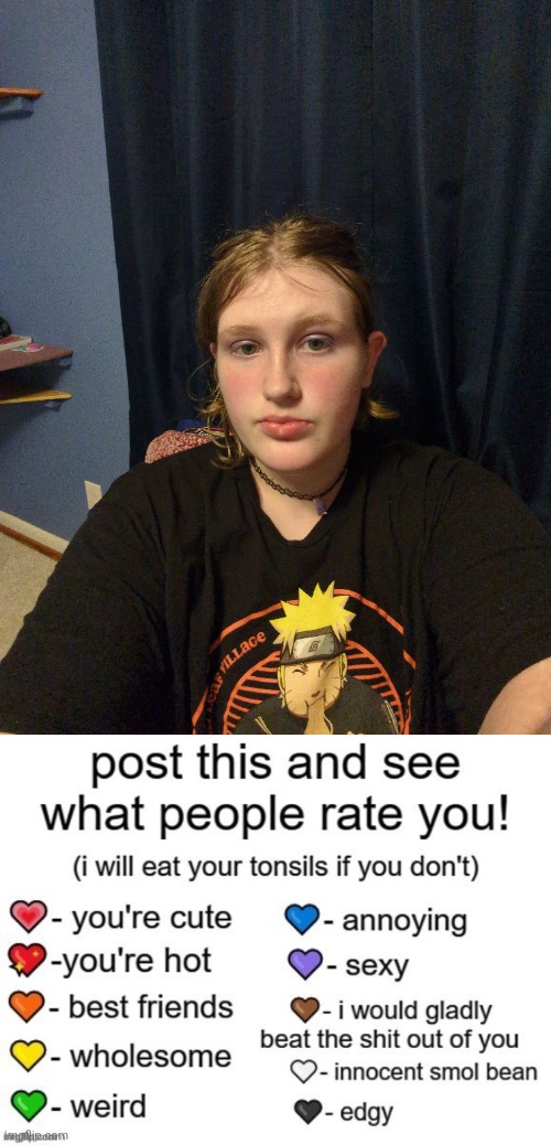 Image tagged in post this and see what people rate you - Imgflip