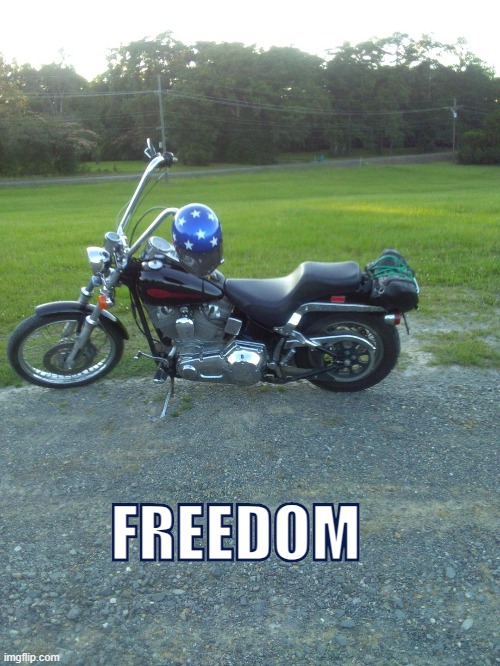 FREEDOM | FREEDOM | image tagged in harley davidson | made w/ Imgflip meme maker