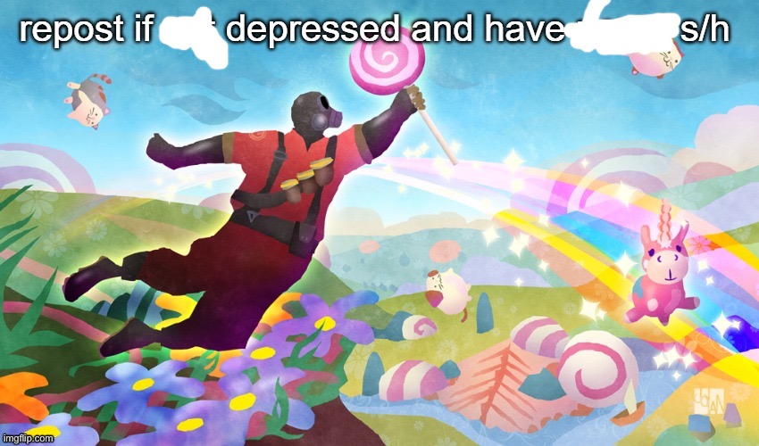 dude has a giant lollipop im jealous | image tagged in repost if not depressed and have never s/h | made w/ Imgflip meme maker