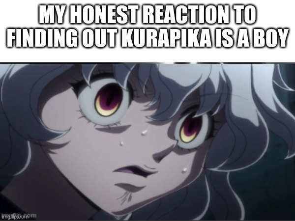 O_O | MY HONEST REACTION TO FINDING OUT KURAPIKA IS A BOY | made w/ Imgflip meme maker