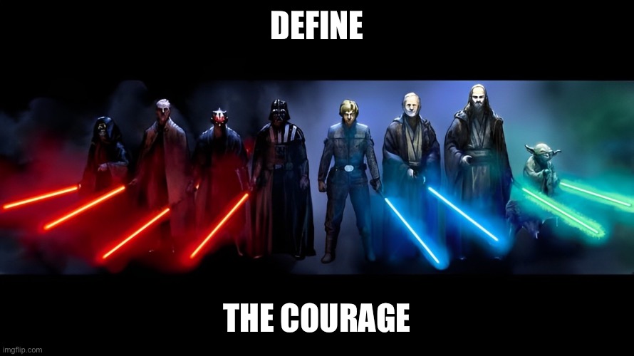 Define THE courage | DEFINE; THE COURAGE | image tagged in courage,star wars | made w/ Imgflip meme maker