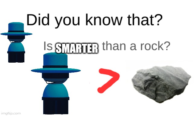 Did you know that (blank) is dumber than a rock? | SMARTER | image tagged in did you know that blank is dumber than a rock | made w/ Imgflip meme maker