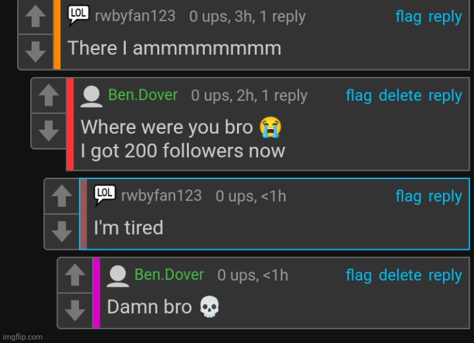 My guy commented on my "100 followers celebration post" after i hit 200 followers | made w/ Imgflip meme maker