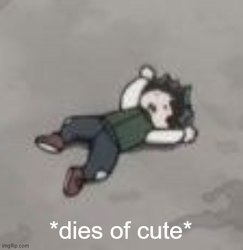 Deku dies of depression | *dies of cute* | image tagged in deku dies of depression | made w/ Imgflip meme maker