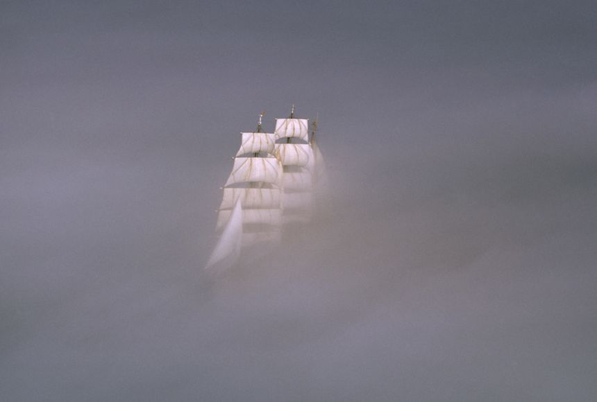 Ship in fog Blank Meme Template