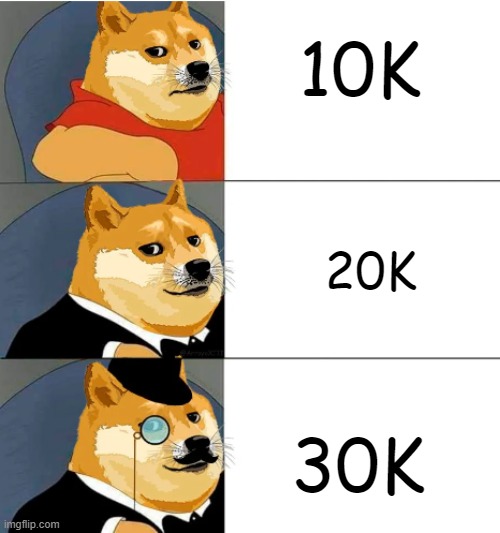 This anocement may be late but, thank you for 30K! You have helped me entertain people with memes and make people laugh. Now, we | 10K; 20K; 30K | image tagged in winnie the doge,erm what the sigma | made w/ Imgflip meme maker