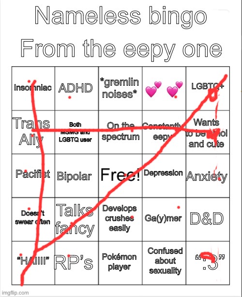 Nameless bingo | image tagged in nameless bingo | made w/ Imgflip meme maker