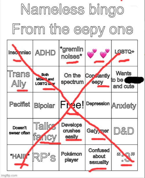 Nameless bingo | image tagged in nameless bingo | made w/ Imgflip meme maker