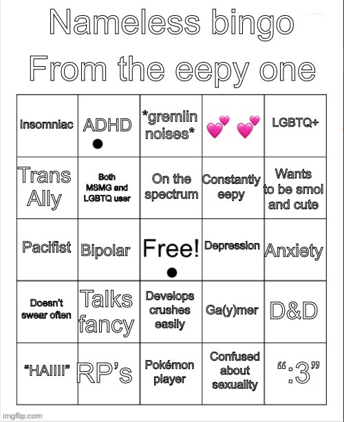 goddamm this bingo is ass | image tagged in nameless bingo | made w/ Imgflip meme maker