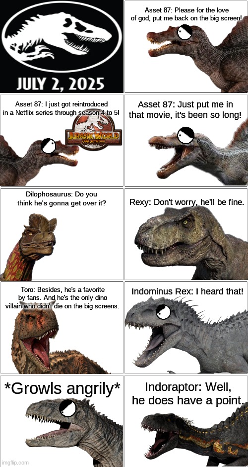 Asset 87's hope | image tagged in jurassic park,jurassic world | made w/ Imgflip meme maker