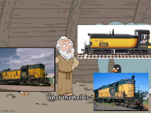 Its so ugly | image tagged in what the hell is this,train,railroad,union pacific,cnw | made w/ Imgflip meme maker