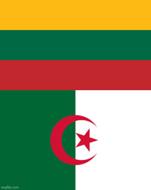 Algeria | image tagged in lithuanian flag,algeria | made w/ Imgflip meme maker