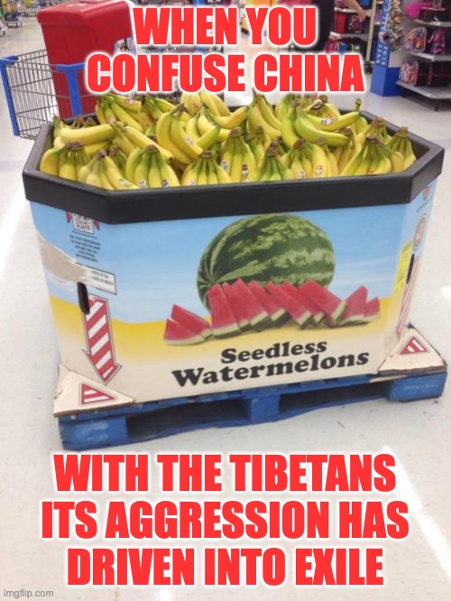 YOU HAD ONE JOB | WHEN YOU CONFUSE CHINA WITH THE TIBETANS
ITS AGGRESSION HAS
DRIVEN INTO EXILE | image tagged in you had one job | made w/ Imgflip meme maker