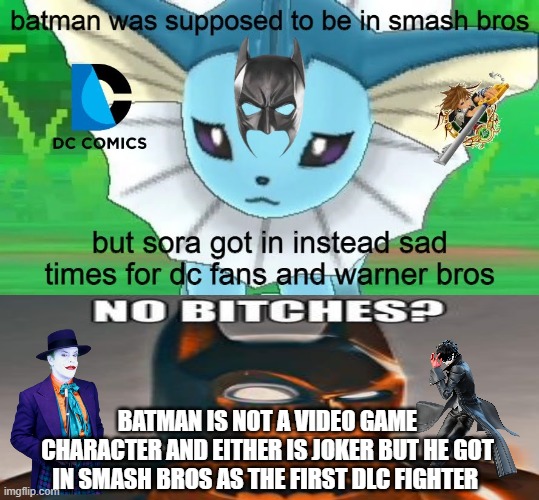 batman is not a video game character | BATMAN IS NOT A VIDEO GAME CHARACTER AND EITHER IS JOKER BUT HE GOT IN SMASH BROS AS THE FIRST DLC FIGHTER | image tagged in sad batman facts,batman,smash ultimate dlc fighter profile,joker,videogames,super smash bros | made w/ Imgflip meme maker