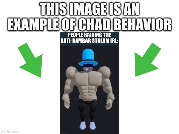 image tagged in this image is an example of chad behavior | made w/ Imgflip meme maker