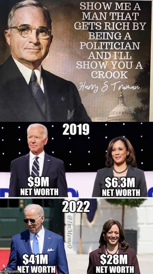 By hook and crook | image tagged in presidents,dirty money,joe biden,kamala harris,crooks | made w/ Imgflip meme maker