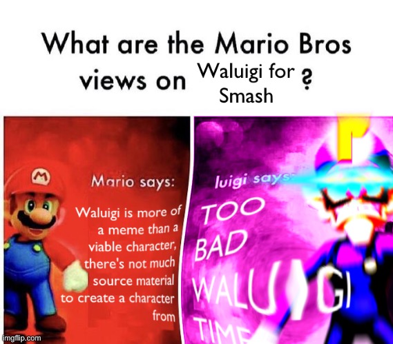 Waluigi for smash | image tagged in waluigi for smash | made w/ Imgflip meme maker