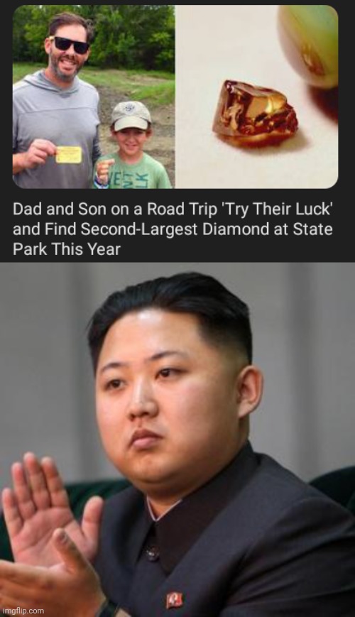 2nd largest diamond there | image tagged in kimmy clapping,state park,diamonds,diamond,memes,road trip | made w/ Imgflip meme maker