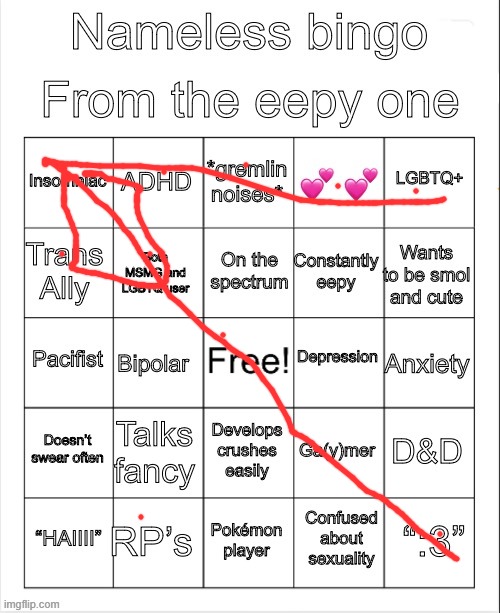 Nameless bingo | image tagged in nameless bingo | made w/ Imgflip meme maker