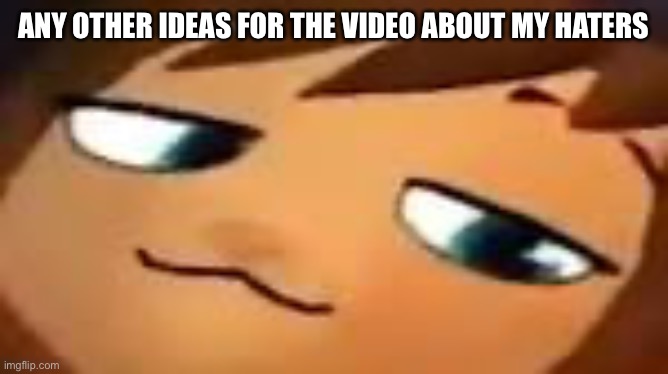 smug hat kid.mp4 | ANY OTHER IDEAS FOR THE VIDEO ABOUT MY HATERS | image tagged in smug hat kid mp4 | made w/ Imgflip meme maker