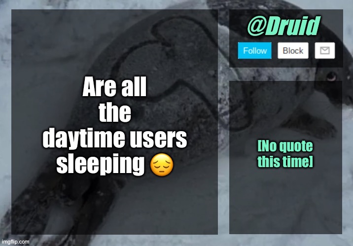 New announcement temp | Are all the daytime users sleeping 😔; [No quote this time] | image tagged in new announcement temp | made w/ Imgflip meme maker