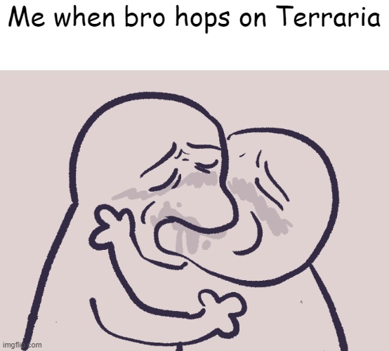 Me and Bro | Me when bro hops on Terraria | image tagged in love,terraria,funny,terrorism | made w/ Imgflip meme maker